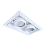 Noxion Recessed Spot Trimless Pro 2x AR111 Tiltable White | Cutout 314x164mm - G53 Socket