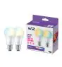Duopack 2x WiZ Smart LED E27 Pear Frosted 8W 806lm | Best Colour Rendering - Dimmable - Replaces 60W