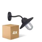 Multipack 4x D'Lite Wall Light Ember Black | IP54 - Suitable for 1x E27